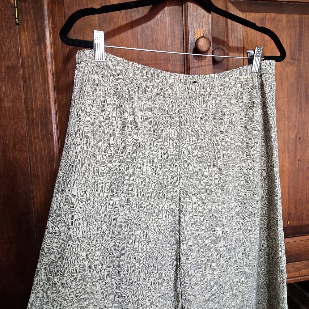 Eileen Fisher Ecru Broken Chevron Pattern Wide Cr… - image 8